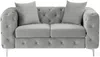 Vente-unique - EDWINA Sofa SamtStoff Grau - B 91 cm x H 76 cm x L 162 cm Bild 2