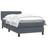 vidaXL Boxspringbett mit Matratze Dunkelgrau 90x220 cm Samt 3317470 Bild 3