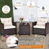 COSTWAY Gartenlounge-Set, (3-tlg, 2 Sessel & 1 Tisch), mit Kissen, Balkonset Bild 2
