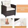 COSTWAY Gartenlounge-Set, (3-tlg, 2 Sessel & 1 Tisch), mit Kissen, Balkonset Bild 4