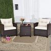 COSTWAY Gartenlounge-Set, (3-tlg, 2 Sessel & 1 Tisch), mit Kissen, Balkonset Bild 5