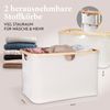 HENNEZ Badezimmerregal 2 Fächer | Bambusregal mit Ablage und 2 Körben | Badregal mit Schubladenboxen | Standregal – ideal als Kommode & Wäschesammler | Wäschesortierer mit Stoff Schubladen | Holzregal Bild 3