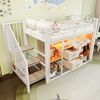 Flieks Hochbett Metall Kinderbett 90×200cm mit offenem Kleiderschrank, LED-Beleuchtung Bild 4
