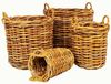 Dickes CL Rattan Korb CESTINO natural ca.D35xH45cm Griffe Pflanzkorb Wäschekorb Bild 3