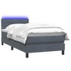 vidaXL Boxspringbett mit Matratze & LED Dunkelgrau 80x220 cm Samt 3317002 Bild 3