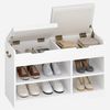 chuhbank, Schuhregal mit 2 gepolsterten Regalbänken, multifunktional, für Wohnzimmer, Flur, Schlafzimmer, 30 x 80 x 48 cm, weiß Bild 2