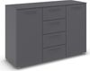 rauch Kombikommode Sideboard Schubladenkommode OTELI mit Dekor- und Hochglanzfront (Breite 120 cm inkl. Soft-Close-Funktion), vier große Schubladen und 2 Türen, mit 4 Einlegeböden MADE IN GERMANY Bild 5