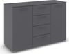 rauch Kombikommode Sideboard Schubladenkommode OTELI mit Dekor- und Hochglanzfront (Breite 120 cm inkl. Soft-Close-Funktion), vier große Schubladen und 2 Türen, mit 4 Einlegeböden MADE IN GERMANY Bild 4