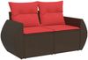 vidaXL 7-teiliges Gartensofa-Set mit Kissen, braun, Polyrattan 3275144 Bild 3
