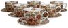 DUO FLORAL 6er-Set Tassen 220 ml PASTEL FLOWERS mit Untertassen, New Bone China Porzellan Bild 1