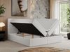 Boxspringbett, Doppelbett Matratze und Topper, Polsterbett - CENTOS - 200x200cm - Weiß Kunstleder - H3 Bild 2