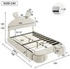 TavilaEcon Boxspringbett Polsterbett mit einstellbarer Helligkeit warmfarbenen Lichtstreifen, Stauraum unter dem Bett, zwei Aufbewahrungshockern, 140×200cm Bild 4