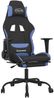 Gaming-Stuhl mit Fußstütze Schwarz und Blau Stoff, Drehbar [3143729] Bild 2