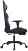 Gaming-Stuhl mit Fußstütze Schwarz und Blau Stoff, Drehbar [3143729] Bild 4
