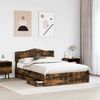 vidaXL Bettrahmen Geräucherte Eiche 140 x 190 cm Ingenieurs Holz 3413009 Bild 3