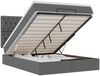 vidaXL Ottoman-Bett mit Matratze & LEDs Dunkelgrau 140x200 cm Stoff 3314094 Bild 2