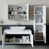 Roomart ATLANTIC-100 Badmöbel Set– 4-teiliges Badezimmermöbel Set - Waschbeckenunterschrank mit Keramikwaschbecken, Spiegelschrank & Hochschrank - H 45 x B 45 x T 100 cm • Weiß Bild 2