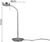 Moderne LED Schreibtischlampe MONZA dimmbar mit Flexarm, Silber, Höhe 57cm Bild 4