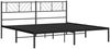 vidaXL Bettgestell mit Kopfteil, Metall, Schwarz, 200x200 cm Bild 4