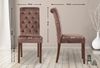 CLP 2er Set Esszimmerstühle Lisburn Mit Lehne im Chesterfield Design,braun Samt Bild 2