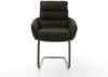 Freischwinger Abelia-Flex mit Armlehnen Materialmix Schwarz Freischwinger flach Effektfinish Titan Bild 2