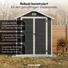 STEELSØN 'Novara' Gerätehaus Satteldach, Kunststoff, dunkelgrau mit Holzoptik, wetterfest, 210x134x182 cm, abschließbar, Gartenhaus mit Fenster Bild 2