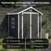 STEELSØN 'Novara' Gerätehaus Satteldach, Kunststoff, dunkelgrau mit Holzoptik, wetterfest, 210x134x182 cm, abschließbar, Gartenhaus mit Fenster Bild 3
