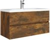 vidaXL Waschbeckenschrank Räuchereiche 90x38,5x45 cm Holzwerkstoff 815654 Bild 4