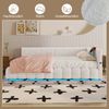 Daybett, 90*200cm Tagesbett, Schlafsofa, Bett mit Lattenrost ohne Matratze, mit LED-Lichtleiste, mit hydraulischem Hebemechanismus, USB-Anschluss, Typ-C, Komfortmaterial, Vliesimitat, Weiß Bild 2