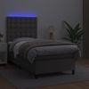 vidaXL Boxspringbett mit Matratze & LED Grau 90x190 cm Kunstleder 3135919 Bild 4