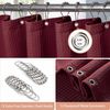 Waffel Duschvorhang + Metallringe 182x214cm Anti Schimmel Set Burgundy Bild 4