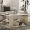 Hanah Home Elegant Coffee Table with Wall-Mount Option, Travertine Color, 80 x 50 x 40 cm | 100% Melamine Coated, 18 mm Thick | Stylish Storage & Shelves for Modern Living Bild 2