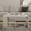 Hanah Home Elegant Coffee Table with Wall-Mount Option, Travertine Color, 80 x 50 x 40 cm | 100% Melamine Coated, 18 mm Thick | Stylish Storage & Shelves for Modern Living Bild 4