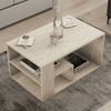 Hanah Home Elegant Coffee Table with Wall-Mount Option, Travertine Color, 80 x 50 x 40 cm | 100% Melamine Coated, 18 mm Thick | Stylish Storage & Shelves for Modern Living Bild 5