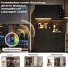 Merax 180cm Küchenschrank, moderner hoher Aufbewahrungs- und Weinschrank mit verstellbaren Einlegeböden, 3 Schubladen, Weinregal, farbwechselnder LED-Beleuchtung und Steckdosen Bild 5