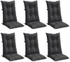 vidaXL Hochlehner-Auflagen 6 Stk. Melange Anthrazit 120x50x7 cm Stoff 4002345 Bild 4