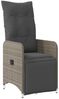 vidaXL 7-tlg. Garten-Bistro-Set mit Kissen Grau Poly Rattan 3277161 Bild 3