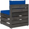 vidaXL Modulares Mittelsofa mit Kissen Grau Imprägniertes Holz 3068130 Bild 4