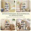 Kinder Bücherregal Bärendesign & Kippschutz - Schlankes Regal 15cm Breit Mit Schutzleisten Für 3-8 Jahre Bild 4