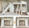 Novelux Hochbett 90x200 Kinderhochbett mit Rutsche und Schrank – Kiefer MDF in Weiß/Natur, mit Regal, Leiter, Rausfallschutz, ohne Matratze Bild 5