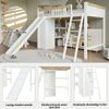 Novelux Hochbett 90x200 Kinderhochbett mit Rutsche und Schrank – Kiefer MDF in Weiß/Natur, mit Regal, Leiter, Rausfallschutz, ohne Matratze Bild 4