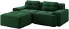 Boneless Modulsofa,Modernes L-förmiges Modulsofa für Wohnzimmer mit Tiefem Sitz bequemes Corduroy-Cloud-Sofa mit Ottoman Getuftetes Zweisitzer-Schlafsofa,Corduroy,Grün, Bild 4