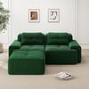 Boneless Modulsofa,Modernes L-förmiges Modulsofa für Wohnzimmer mit Tiefem Sitz bequemes Corduroy-Cloud-Sofa mit Ottoman Getuftetes Zweisitzer-Schlafsofa,Corduroy,Grün, Bild 2