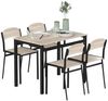 HOMCOM Essgruppe Esstisch mit 4 Stühlen, (Küchentisch-Set, 5-tlg, Esszimmertisch), für Esszimmer, Küche, Naturholz+Schwarz Bild 2
