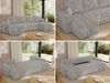 U-förmiges Ecksofa mit Schlaffunktion und Bettkasten, Couch U-form - KIRASSO U - Hellgrau Cord Bild 2