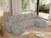 U-förmiges Ecksofa mit Schlaffunktion und Bettkasten, Couch U-form - KIRASSO U - Hellgrau Cord Bild 4