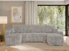 U-förmiges Ecksofa mit Schlaffunktion und Bettkasten, Couch U-form - KIRASSO U - Hellgrau Cord Bild 3