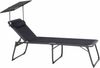 Siena Garden Campingliege PREMIUM, 6-fach verstellbar, 200 x 69 x 43 cm anthrazit M31053 dunkelblau Bild 4