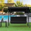Yaheetech Schaukelbank Hollywoodschaukel 3-Sitzer Hängeschaukel mit Verstellbarem Ersatzbach Gartenschaukel mit Sonnendach bis 250 kg Belastbar Bild 3