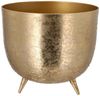 HAC24 Blumentopf Design Pflanztopf Pflanzen Blumen Übertopf Blumenkübel Pflanzkübel, Aluminium Rund Matt Gold Ø 18 cm Bild 3